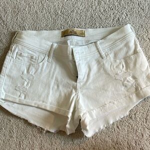 Hollister White Denim Shorts